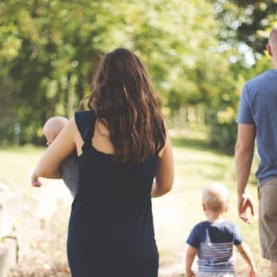 family walking