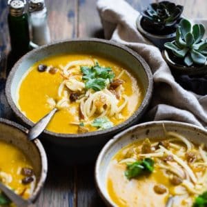 Cozy bowl of autumn squash soup