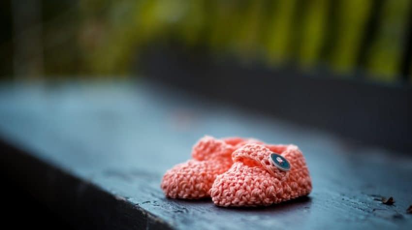 pair of baby shoes due to miscarriage