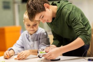 boy working independently