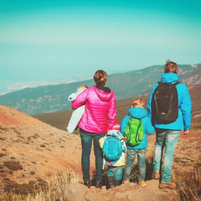 family with kids traveling