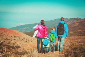 Family traveling with young children