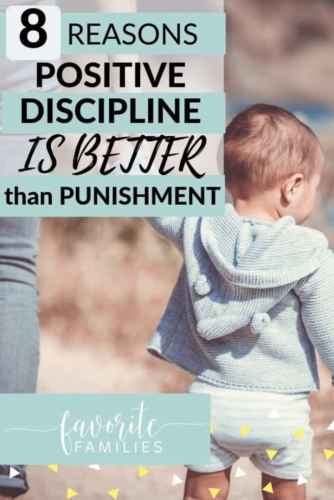 Mom and son with text overlay 8 reasons positive discipline is better than punishment