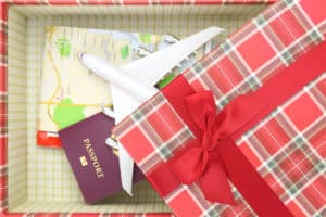 travel gift wrapped in a box