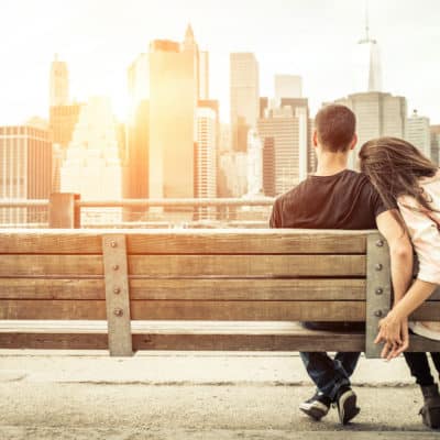 couple holding hands on a romantic date