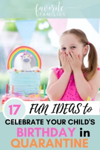 young girl excited about rainbow birthday cake
